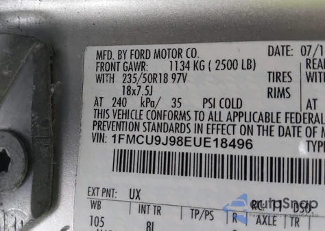 2014 Ford Escape Titanium from USA, damaged, VIN 1FMCU9J98EUE18496